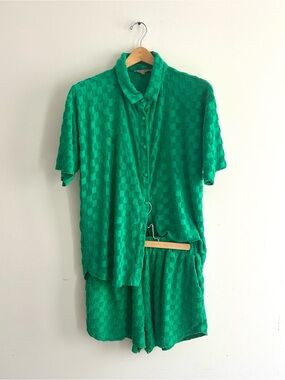 BAILEY ROSE checkered terry knit set LARGE